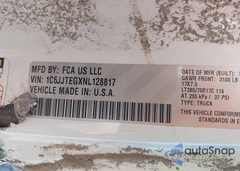 2022 Jeep Gladiator Mojave 4X4 z USA, uszkodzony, nr VIN 1C6JJTEGXNL128817